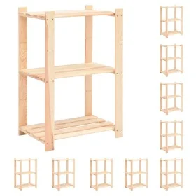 3-stöckiges Regal 10 Stück massives Zirbenholz 150 kg von vidaXL, Industrieregale - Ref: Foro24-3051124, Preis: 366,63 €, Rab...