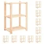 3-level shelf, 10 units, solid pine wood, 150 kg by vidaXL, Industrial shelving - Ref: Foro24-3051124, Price: 366,63 €, Disco...