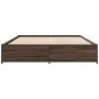 Estructura cama madera ingeniería metal marrón roble 120x200 cm de vidaXL, Camas y somieres - Ref: Foro24-3279851, Precio: 12...