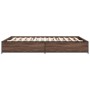 Oak brown metal engineered wood bed frame 120x200 cm by vidaXL, Beds and slatted bases - Ref: Foro24-3279851, Price: 122,31 €...