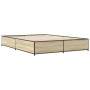 Estructura cama madera ingeniería metal roble Sonoma 135x190 cm de vidaXL, Camas y somieres - Ref: Foro24-3279858, Precio: 12...