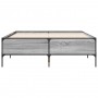Estructura cama madera ingeniería metal gris Sonoma 150x200 cm de vidaXL, Camas y somieres - Ref: Foro24-3279795, Precio: 151...