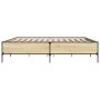 Engineered wood metal bed frame Sonoma oak 180x200 cm by vidaXL, Beds and slatted bases - Ref: Foro24-3279783, Price: 150,81 ...