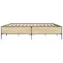 Estructura cama madera ingeniería metal roble Sonoma 180x200 cm de vidaXL, Camas y somieres - Ref: Foro24-3279783, Precio: 14...