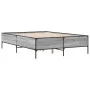 Sonoma gray metal engineered wood bed frame 120x200 cm by vidaXL, Beds and slatted bases - Ref: Foro24-3279805, Price: 147,00...