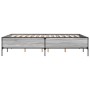 Sonoma-graues Metall-Holzwerkstoff-Bettgestell, 120 x 200 cm von vidaXL, Betten und Lattenroste - Ref: Foro24-3279805, Preis:...