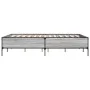 Sonoma gray metal engineered wood bed frame 120x200 cm by vidaXL, Beds and slatted bases - Ref: Foro24-3279805, Price: 147,00...