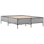 Sonoma-graues Metall-Holzwerkstoff-Bettgestell, 120 x 200 cm von vidaXL, Betten und Lattenroste - Ref: Foro24-3279805, Preis:...
