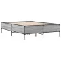 Sonoma gray metal engineered wood bed frame 120x200 cm by vidaXL, Beds and slatted bases - Ref: Foro24-3279805, Price: 147,00...