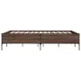 Estructura cama madera ingeniería metal marrón roble 140x190 cm de vidaXL, Camas y somieres - Ref: Foro24-3279811, Precio: 14...