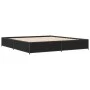 Engineered wood and black metal bed frame 160x200cm by vidaXL, Beds and slatted bases - Ref: Foro24-3279832, Price: 138,17 €,...