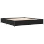 Engineered wood and black metal bed frame 160x200cm by vidaXL, Beds and slatted bases - Ref: Foro24-3279832, Price: 138,17 €,...