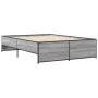 Sonoma gray metal engineered wood bed frame 140x190 cm by vidaXL, Beds and slatted bases - Ref: Foro24-3279900, Price: 138,47...