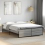 Estructura cama madera ingeniería metal gris Sonoma 140x190 cm de vidaXL, Camas y somieres - Ref: Foro24-3279900, Precio: 140...