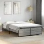 Sonoma gray metal engineered wood bed frame 140x190 cm by vidaXL, Beds and slatted bases - Ref: Foro24-3279900, Price: 138,47...