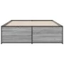 Sonoma gray metal engineered wood bed frame 140x190 cm by vidaXL, Beds and slatted bases - Ref: Foro24-3279900, Price: 138,47...