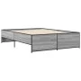 Sonoma gray metal engineered wood bed frame 140x190 cm by vidaXL, Beds and slatted bases - Ref: Foro24-3279900, Price: 138,47...