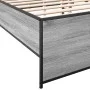 Sonoma gray metal engineered wood bed frame 140x190 cm by vidaXL, Beds and slatted bases - Ref: Foro24-3279900, Price: 138,47...