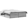 Sonoma gray metal engineered wood bed frame 150x200 cm by vidaXL, Beds and slatted bases - Ref: Foro24-3279885, Price: 147,22...