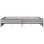 Estructura cama madera ingeniería metal gris Sonoma 150x200 cm de vidaXL, Camas y somieres - Ref: Foro24-3279885, Precio: 149...