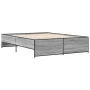 Sonoma gray metal engineered wood bed frame 150x200 cm by vidaXL, Beds and slatted bases - Ref: Foro24-3279885, Price: 147,22...