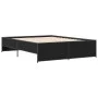 Engineered wood and black metal bed frame 140x200cm by vidaXL, Beds and slatted bases - Ref: Foro24-3279887, Price: 143,57 €,...