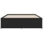 Engineered wood and black metal bed frame 140x200cm by vidaXL, Beds and slatted bases - Ref: Foro24-3279887, Price: 143,57 €,...