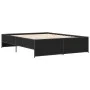 Engineered wood and black metal bed frame 140x200cm by vidaXL, Beds and slatted bases - Ref: Foro24-3279887, Price: 143,57 €,...