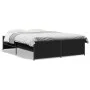 Engineered wood and black metal bed frame 135x190cm by vidaXL, Beds and slatted bases - Ref: Foro24-3279902, Price: 136,61 €,...