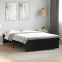 Engineered wood and black metal bed frame 135x190cm by vidaXL, Beds and slatted bases - Ref: Foro24-3279902, Price: 136,61 €,...