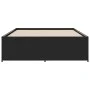Engineered wood and black metal bed frame 135x190cm by vidaXL, Beds and slatted bases - Ref: Foro24-3279902, Price: 136,61 €,...