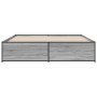 Estructura cama madera ingeniería metal gris Sonoma 200x200 cm de vidaXL, Camas y somieres - Ref: Foro24-3279870, Precio: 155...