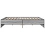 Estructura cama madera ingeniería metal gris Sonoma 200x200 cm de vidaXL, Camas y somieres - Ref: Foro24-3279870, Precio: 155...