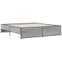 Sonoma gray metal engineered wood bed frame 200x200 cm by vidaXL, Beds and slatted bases - Ref: Foro24-3279870, Price: 154,02...