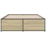 Estructura cama madera ingeniería metal roble Sonoma 120x200 cm de vidaXL, Camas y somieres - Ref: Foro24-3279893, Precio: 13...