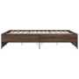 Bettgestell aus Holzwerkstoff, Eiche, braunes Metall, 140 x 200 cm von vidaXL, Betten und Lattenroste - Ref: Foro24-3279891, ...