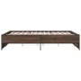 Engineered wood bed frame oak brown metal 140x200 cm by vidaXL, Beds and slatted bases - Ref: Foro24-3279891, Price: 142,26 €...