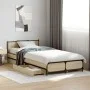 Sonoma oak engineered wood bed with drawers 90x200 cm by vidaXL, Beds and slatted bases - Ref: Foro24-3279968, Price: 154,21 ...