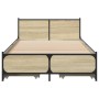 Sonoma oak engineered wood bed with drawers 90x200 cm by vidaXL, Beds and slatted bases - Ref: Foro24-3279968, Price: 156,76 ...