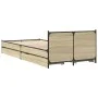 Sonoma oak engineered wood bed with drawers 90x200 cm by vidaXL, Beds and slatted bases - Ref: Foro24-3279968, Price: 154,21 ...