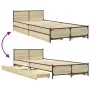 Sonoma oak engineered wood bed with drawers 90x200 cm by vidaXL, Beds and slatted bases - Ref: Foro24-3279968, Price: 154,21 ...