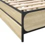 Sonoma oak engineered wood bed with drawers 90x200 cm by vidaXL, Beds and slatted bases - Ref: Foro24-3279968, Price: 154,21 ...