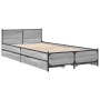 Sonoma gray engineered wood bed with drawers 75x190 cm by vidaXL, Beds and slatted bases - Ref: Foro24-3279975, Price: 149,94...