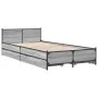 Sonoma gray engineered wood bed with drawers 75x190 cm by vidaXL, Beds and slatted bases - Ref: Foro24-3279975, Price: 148,24...