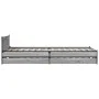 Sonoma gray engineered wood bed with drawers 75x190 cm by vidaXL, Beds and slatted bases - Ref: Foro24-3279975, Price: 148,24...