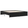 Engineered wood and black metal bed frame 180x200cm by vidaXL, Beds and slatted bases - Ref: Foro24-3279872, Price: 154,59 €,...