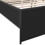 Engineered wood and black metal bed frame 180x200cm by vidaXL, Beds and slatted bases - Ref: Foro24-3279872, Price: 154,59 €,...