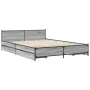 Sonoma gray engineered wood bed with drawers 140x200 cm by vidaXL, Beds and slatted bases - Ref: Foro24-3279935, Price: 185,8...