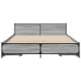 Sonoma gray engineered wood bed with drawers 140x200 cm by vidaXL, Beds and slatted bases - Ref: Foro24-3279935, Price: 185,8...