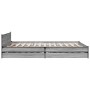 Sonoma gray engineered wood bed with drawers 140x200 cm by vidaXL, Beds and slatted bases - Ref: Foro24-3279935, Price: 188,0...